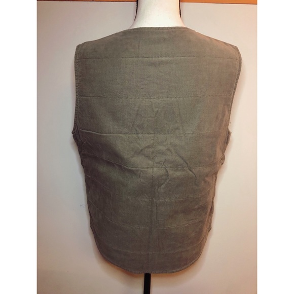 Eddie Bauer Quilted Soft Corduroy Collars Bay Vest - Picture 3 of 6